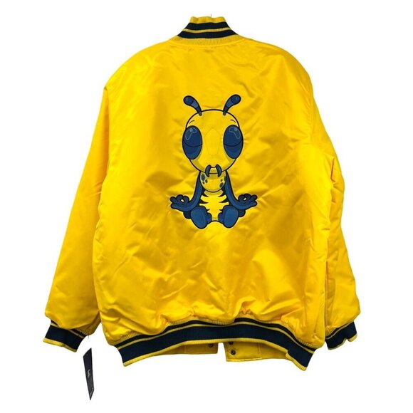 NWT VeeFriends Wise Wasp Satin Starter Jacket Yellow/Blue Mens Size XL Gary Vee - Picture 7 of 12